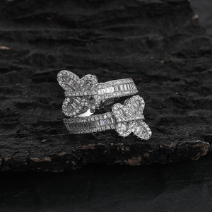 Open <b>Ring</b> Hip Hop's New Copper-<b>set</b> Zircon <b>Ring</b> - Product Image 3