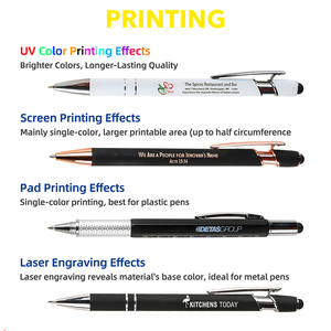 Bedrijfskrijtjes gekleurde gel bulk inkt promotioneel met aangepast logo bedrukte boligrafos schrijfballpoint metalen pennen - Product Image 4