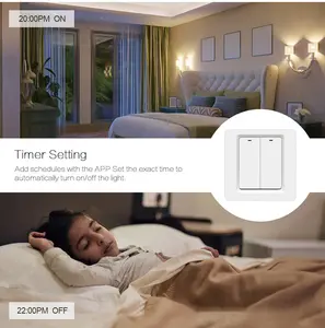 ร้อนมาตรฐานยุโรปปุ่มสวิตช์ผนังอัจฉริยะ wifi ควบคุม app tuya