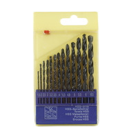 Ensemble de 13 forets hélicoïdaux à tige droite en acier inoxydable coupe de trous métalliques surface lisse sans bavure ensemble de boîtes en fer