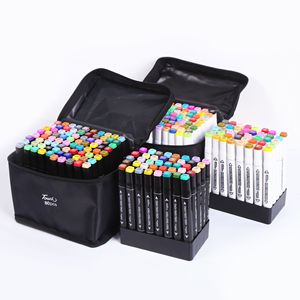 Lot de 24/40/60/80/120/168 marqueurs de dessin, feutres à alcool double embout 168 couleurs, fournitures d'art scolaire, ensemble de dessin - Product Image 4