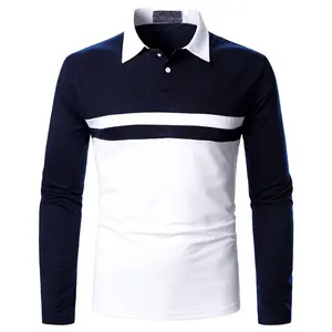 Men Polo Men Long Short Sleeve Polo Shirt Contrast Color Polo New Clothing Autumn Streetwear Casual Fashion Men tops