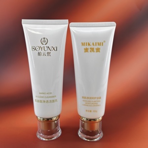 Vente chaude usine : Tube souple vide en PP de 100 ml pour nettoyant acide, avec capuchon à vis en acrylique, emballage cosmétique avec estampage doré de 100 g - Product Image 1