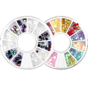 Mixed Color Glitter Nail Rhinestone Flat Back Mixed Shaped Nail Rhinestone Irregular Bead For Nail Art Decoration Wheel