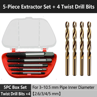 Kit d'extraction de vis en 5 pièces, extracteur de boulons cassés avec 4 forets hélicoïdaux pour la réparation de tuyaux