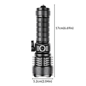 XHP160 ไฟฉายสปอตไลท์สว่างพิเศษขนาด 17 ซม. ไฟฉาย LED แบบชาร์จไฟได้พร้อมฟังก์ชั่นทุบกระจก - Product Image 1