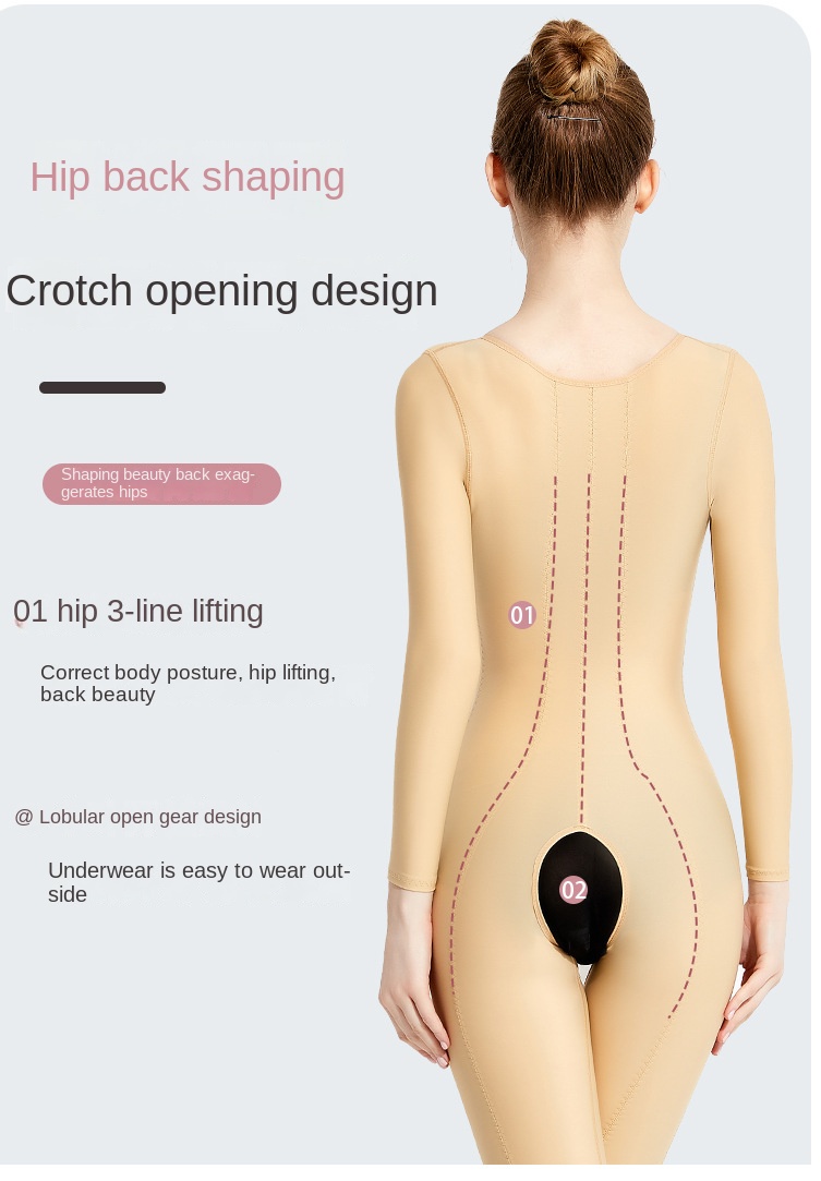 ZOYIAME Post Surgery Liposuction BBL Full Body Shaper Postpartum Hip Lift OP Fajas Long Sleeve Compression Garment Shapewear