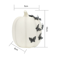 Figurine de citrouille blanche en résine, décorée de papillons en dentelle noire, sérigraphiée, élégante, pour Halloween, pour la maison et les fêtes, Fourniture de Chine