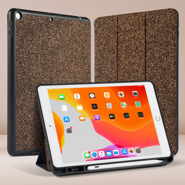 Eco-friendly Carcasas iPad Biodegradable Compostable Tablet Case Sustainable Vegan Leather iPad Sleeve Case Green for iPad 10.2