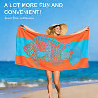 Serviettes de plage en microfibre de marque privée, microfibre de designer, super absorbantes, norme Oeko-Tex 100, serviettes de piscine d'hôtel, serviettes de plage