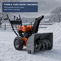Balayeuse à neige JHS 420CC-3IN1 pour routes municipales, trottoirs communautaires, brosse de 110 cm, 180 kg, moteur à démarrage électrique robuste, garantie 1 an