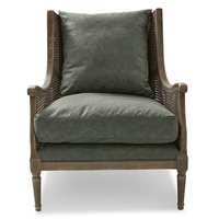 Fauteuil inclinable en chêne de style français avec dossier en rotin, style farmhouse, pour le loisir dans le salon