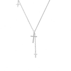 Dylam Fashion Fine Finest Jewelry S925 Silver Minimalist Design 5A Zirconia Link <b>Chain</b> <b>Cross</b> Faith Pendant Necklace for Women - Product Image 1