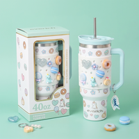 Ensemble de tasses de voyage réutilisables Everich ODM Design, cadeaux, éléments de baseball, gobelet isotherme en acier inoxydable de 40 oz avec poignée et couvercle à paille