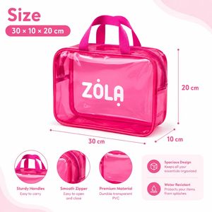 Custom Logo Pink <b>Transparent</b> PVC Cosmetic <b>Bag</b> Large Capacity Waterproof Toiletry Organizer for Travel - Product Image 4