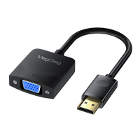 Adaptador de Cable Corto VegGieg HDMI Macho a VGA Hembra, 1080P Full HD, Convertidor de Video Chapado en Oro para Laptop, Monitor Antiguo, Proyector