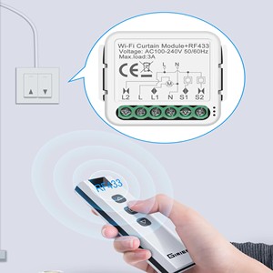 GIRIER Tuya Smart ZigBee/Wi-Fi RF433 Module d'interrupteur de rideau pour moteur de store électrique à volet roulant 1/2CH Works Alexa <span class=keywords><strong>Hey</strong></span> <span class=keywords><strong>Google</strong></span> - Product Image 1