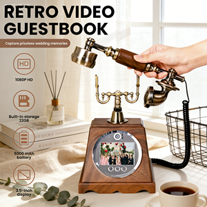 โทรศัพท์โบราณ OEM/ODM, สมุดเยี่ยมชมพร้อมวิดีโอและเสียงความละเอียด 1080P, ราคาโรงงานขายส่งสำหรับงานแต่งงานและงานปาร์ตี้ - Product Image 3