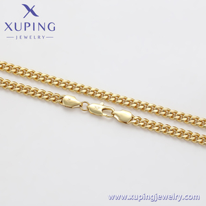 Collana a Catena Cubana da <span class=keywords><strong>Uomo</strong></span> XUPING, Design Geometrico Personalizzato, Placcata in <span class=keywords><strong>Oro</strong></span> 14K - Product Image 4