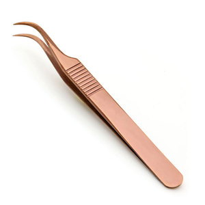 New Durable Anti-Static 10mm Length Eyelash Isolation Tweezers Curved Tip Stainless Steel Custom Curbed Tip Eyelash Tweezers - Product Image 5