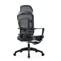 Chaise de bureau ergonomique moderne en tissu noir, réglable en hauteur, inclinable et pivotante, idéale pour les réunions, directement de l'usine