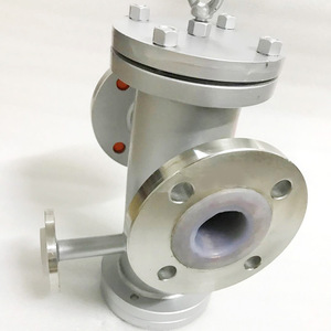Filtre doublé de fluoropolymère DN50 PN16 à bride, résistant aux acides et aux alcalis, pour utilisation dans les pipelines chimiques et pétroliers - Product Image 1