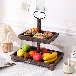 圣诞装饰双层托盘仿旧木材2层厨房柜台托盘 - Product Image 4
