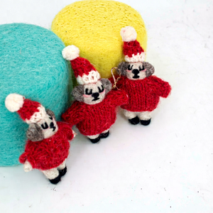 Felt & Yarn Handmade Felt Polar <b>Bear</b> Ornaments with Blue Scarf Christmas Tree Decorations <b>Cute</b> Animal Pendant Indoor Use Child - Product Image 4
