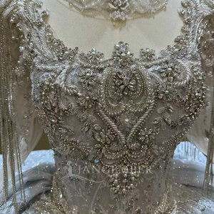 Vestido de Novia Elegante con Cuentas y Cristales, Escote Corazón, Encaje y Borlas, Modelo Lsjj88 - Product Image 4