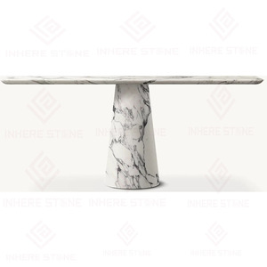 Table <span class=keywords><strong>de</strong></span> console moderne pour hall d'<span class=keywords><strong>entrée</strong></span> et salon, en marbre <span class=keywords><strong>de</strong></span> pierre naturelle, avec pieds coniques - Product Image 3