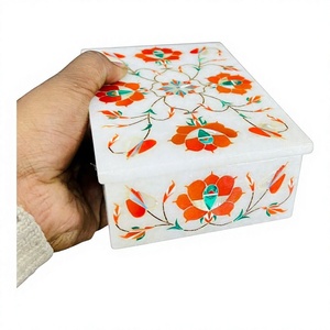 Petite taille meilleur Design haut de gamme Look moderne incrustation de marbre boîte avec nacre matériel utilisé pour boîte à bijoux article cadeau - Product Image 1