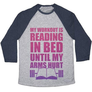 Mon entraînement consiste à lire au lit, t-shirt de baseball unisexe en tissu mélangé - Product Image 5