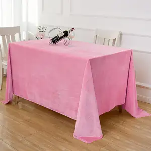 エレガントな誕生日の結婚披露宴のデザートスクエアロングテーブルクロスカバーライトピンクの長方形のテーブルクロス