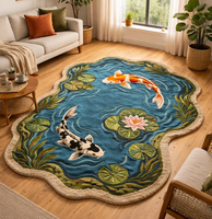 Tapis fait main en soie naturelle haute densité, style prairie et forêt réaliste, pour la décoration de la maison et des hôtels, tapis tufté à la main