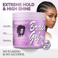 Gel Coiffant Professionnel Extra Fixation 17oz à la Menthe Lavande, Riche en Protéines, pour Tresses Cheveux Africains, Sans Alcool, OEM ODM
