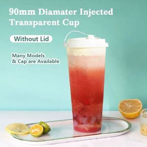 Vasos de Plástico Desechables con Logotipo Personalizado Estampado en Oro, 500 ml, Tapas Transparentes de PP, Pajita para Beber, Vaso para Fiestas, Té de Burbujas, Café, Jugo - Product Image 3