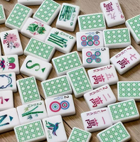Tuiles de Mahjong Américaines en Gros, Expédition Rapide, Acrylique Gravé Personnalisé, Blanc Luxe, Ensemble de Voyage du Dimanche, Divertissement