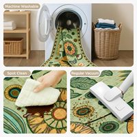 Alfombra Lavable Estilo Boho Floral, Alfombra Antideslizante para Sala de Estar, Alfombra Colorida para Comedor, Cocina, Entrada, Dormitorio