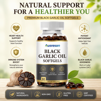 Gélules d'huile d'ail noir OEM pour la santé cardiaque, antioxydant 100% naturel, vente en gros de capsules d'ail noir