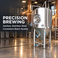 Cuve de Fermentation de Bière 500L 1000L 2000L SUS304 SUS316 avec Pompe à Moteur et Réservoir sous Pression, Garantie 5 Ans, Rapport de Test Fourni
