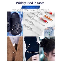 Pour le bricolage : Pendentif porte-clés de Wenzhou en métal, à double tête, avec rivets à pointe punk, tête de balle, tige perlée style rock et design géométrique