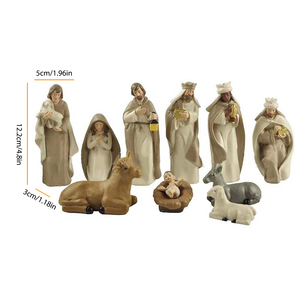 Nuevo Set de Nacimiento de Jesús, Figuras de Pesebre Navideño, Miniaturas de la Natividad, Adorno para Iglesia y Hogar - Product Image 4
