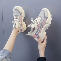 Sepatu Kasual Wanita Korea Terbaru Hongyan, Model Daddy, Permukaan Jala Bernapas, Cocok untuk Olahraga