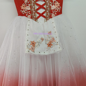 Diseño único profesional niños niñas adultos <span class=keywords><strong>La</strong></span> Fille Mal Gardee rendimiento desgaste traje de Ballet largo Ombre rojo romántico tutú - Product Image 4