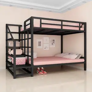 Storage Metal Bunk Bed King Size Hostel Iron Beds With Stair Hot Sale Bunk Bed