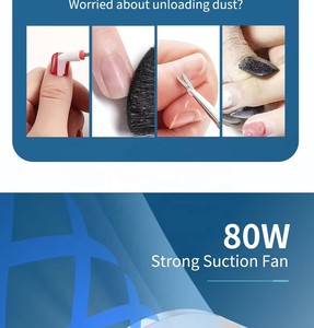 80W Electric <b>Nail</b> Dust Vacuum Cleaner With Fitter Salon Suction Extractor Fan for Manicure <b>Nail</b> Polish - Product Image 2