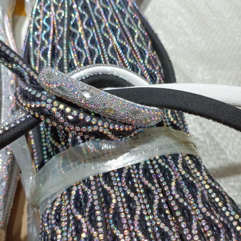 Hot Selling Women's 3D Semicircle Rhinestone Rope Shoes DIY Decorative ...