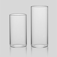 Restaurant-Zylinderförmiges Borosilikatglas Klarer Collins-Glas Kerzenhalter Flacher Boden Stiellose Wein-Collin-Gläser