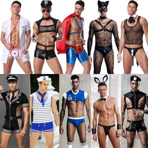 Set Cosplay Sexy <span class=keywords><strong>da</strong></span> <span class=keywords><strong>Uomo</strong></span> per Discoteca: Costume <span class=keywords><strong>da</strong></span> Gatto, Marinaio, Cameriera, Infermiera - Dispositivo Effetto Sangue, Tentazione Gay Sissy - Product Image 2