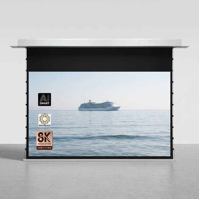 Motorized Tension Pull Down Screen Projector with the Ambient Light Rejecting Screen